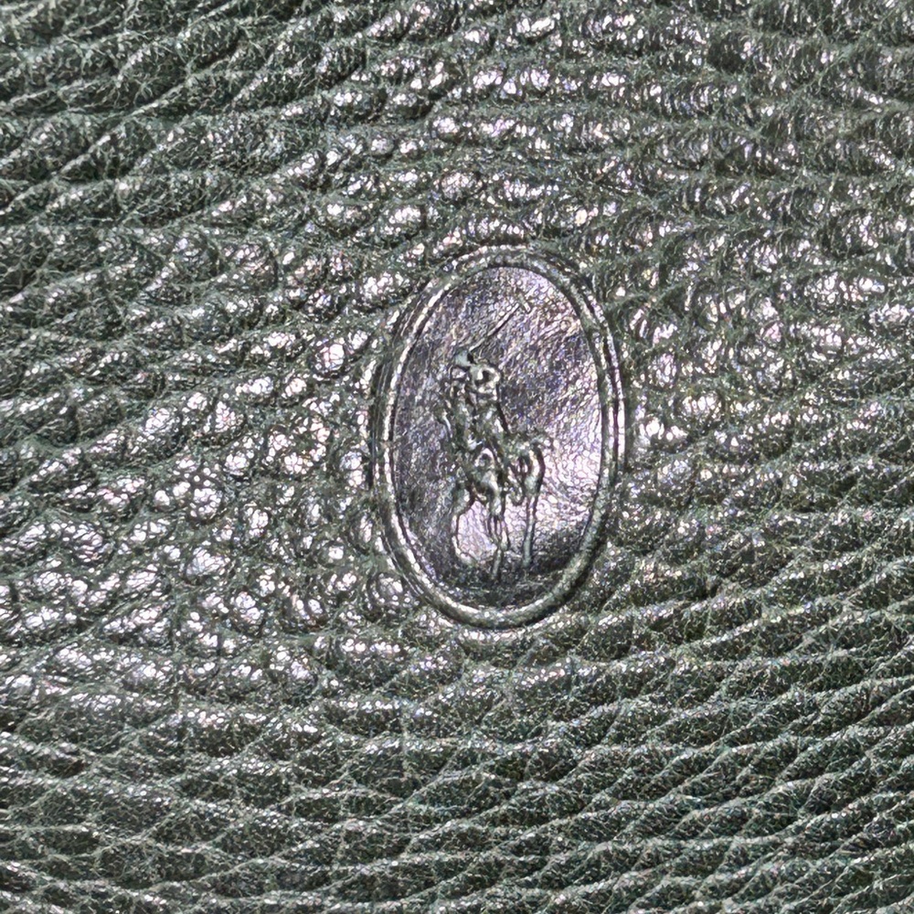 Ralph Lauren Green Leather Bucket Bag 13 “ x 9.5” x 5” w/bag scarf EUC - Picture 9 of 16